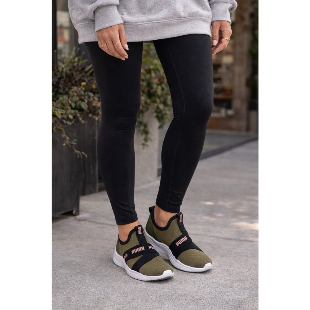 PUMA RADIATE SLIP-ON TRAINER SNEAKERS GREEN OLIVE/Black Women’s 6